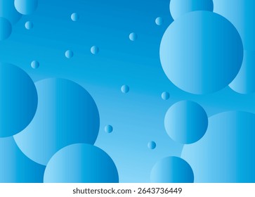  Fundo abstrato moderno com gradiente de bolhas azuis e esferas flutuantes. A iluminação suave e a profundidade em 3D criam um visual calmante e arejado — ideal para design da Web, apresentações ou visuais com temas técnicos.