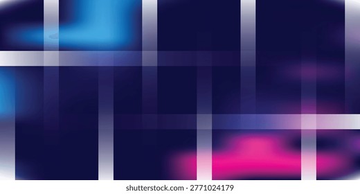 A modern abstract background featuring intersecting lines and blocks of color in shades of blue, purple, pink, and white.