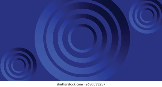 Modern abstract background featuring layered blue concentric circles on a dark backdrop. Ideal for technology, digital, and futuristic design themes. 