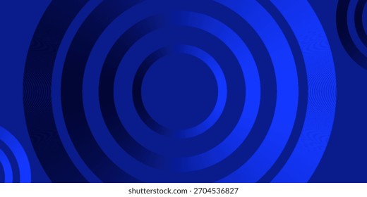 Fondo abstracto moderno con círculos concéntricos azules en capas sobre un fondo oscuro. Ideal para temas de tecnología, diseño digital y futurista. 