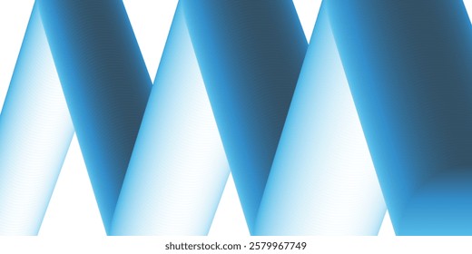 Modern abstract background featuring a lit tubular zigzag 3D shape colored in blue and white gradients. A sleek and futuristic digital design, perfect for technology, business, and creative projects