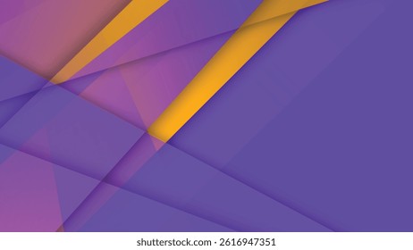 Modern abstract background featuring overlapping purple and orange geometric shapes with clean lines