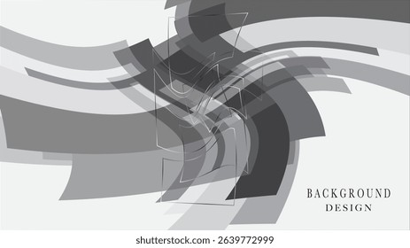 Modern abstract background featuring shades of grey, geometric shapes, and soft lines