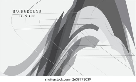 Modern abstract background featuring shades of grey, geometric shapes, and soft lines