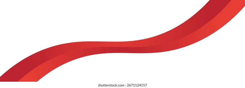 Plano de fundo abstrato moderno com linhas de onda curvas vermelhas suaves com sombras de gradiente fluindo através de um fundo branco limpo