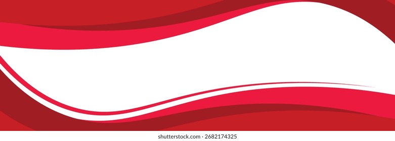 Fondo abstracto moderno con Formas onduladas curvas rojas y blancas suaves. Ideal para Anuncios, invitaciones