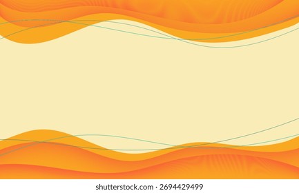 Moderner abstrakter Hintergrund mit glatten orangefarbenen Kurven und fließenden Wellenlinien