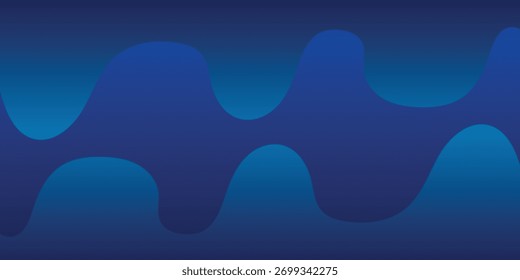 A modern abstract background featuring smooth, flowing, organic shapes in various shades of deep blue, creating a sense of calm and depth.