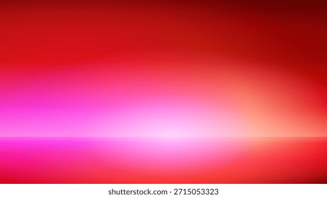 Fundo abstrato moderno com um gradiente suave de vermelho profundo a rosa neon brilhante. Iluminação ambiente suave e linha de horizonte perfeito para tecnologia, exposição de produtos e arte digital.