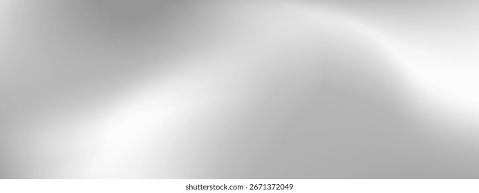 Fondo moderno y abstracto con un degradado de malla suave y borrosa. La textura metálica lisa con tonos gris claro y plateado