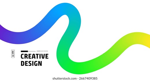 Modern abstract background featuring vibrant gradient waves in blue, green, and yellow hues. Ideal for website banners, presentations, and other creative projects. Perfect for adding a stylish tou...