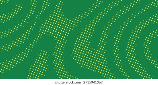 fundo abstrato moderno com um fundo verde vibrante com padrões rítmicos, amarelo pontilhado de meio-tom.