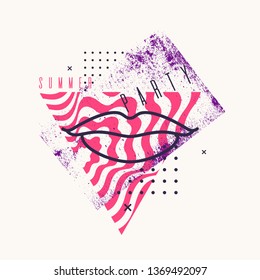 Modern abstract background with flat style. Vector party poster with elements for design