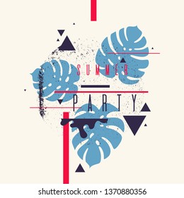 Modern abstract background with flat style. Vector party poster with elements for design
