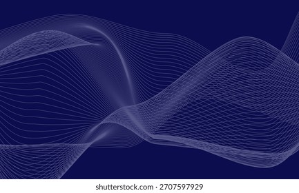 Ein moderner abstrakter Hintergrund mit fließenden blauen Wellenmustern für kreative Designs.