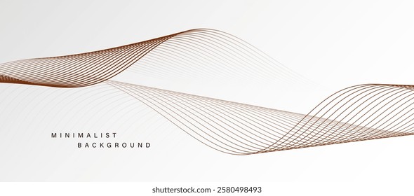 Modern abstract background with flowing brown lines vector