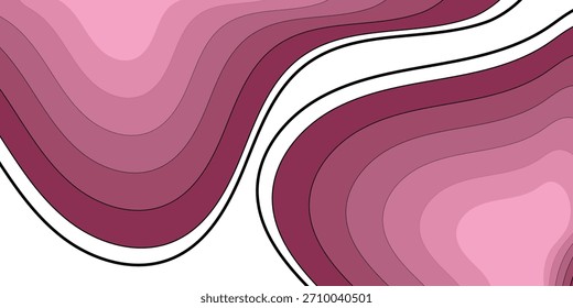 Un fondo abstracto moderno con líneas fluidas y contorneadas en varios tonos de rosa y magenta, creando una sensación de profundidad y movimiento contra un fondo blanco.
