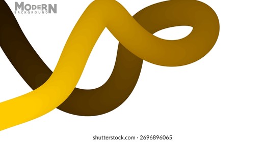 Fondo abstracto moderno con Formas doradas y marrones que fluyen en blanco
