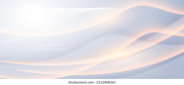 Modern abstract background with flowing light lines. Digital technology concept. Vector illustration.