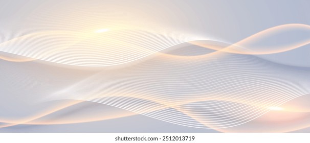 Modern abstract background with flowing light lines. Digital technology concept. Vector illustration.