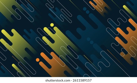 Modern abstract background with flowing line elements in orange green and blue colors Ideal for web digital or graphic design backgrounds and creative layouts