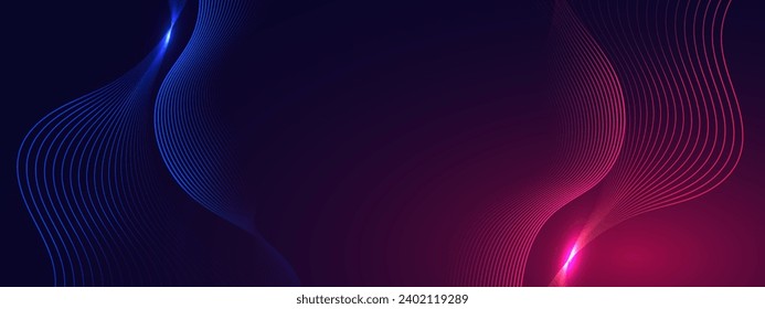 Modern abstract background with flowing lines. Digital future technology concept. vector illustration.