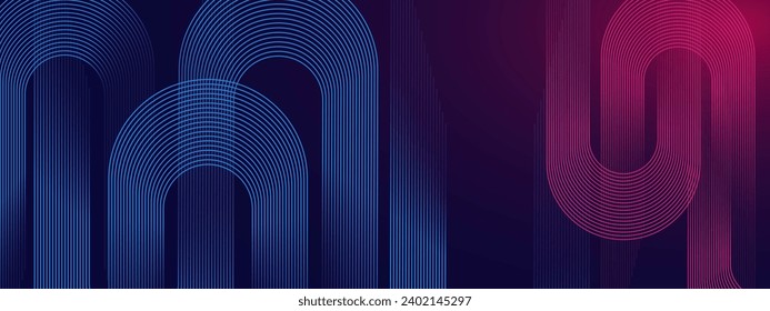 Modern abstract background with flowing lines. Digital future technology concept. vector illustration.