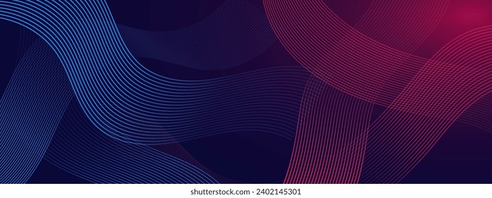 Modern abstract background with flowing lines. Digital future technology concept. vector illustration.
