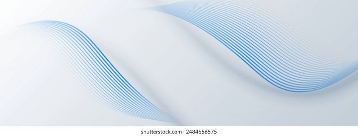 Modern abstract background with flowing lines. Technology futuristic template. Vector illustration.