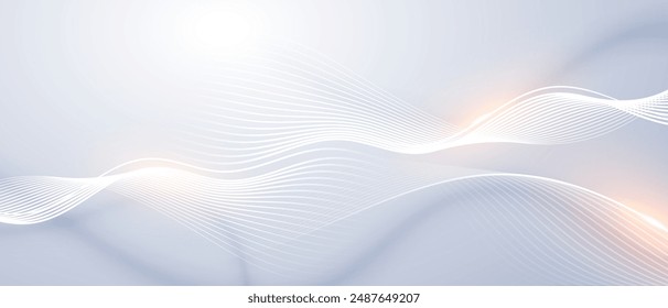 Modern abstract background with flowing lines. Digital future technology concept. vector illustration.
