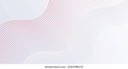 Modern abstract background with flowing lines white an red. Digital future technology art simple modern design