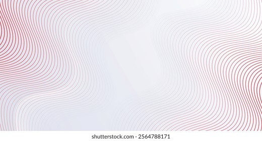 Modern abstract background with flowing lines white an red. Digital future technology art simple modern