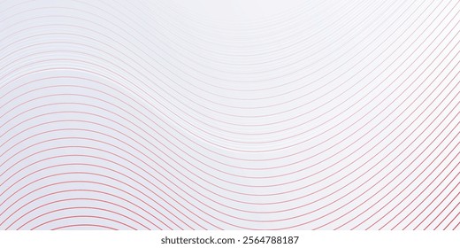 Modern abstract background with flowing lines white an red. Digital future technology art simple