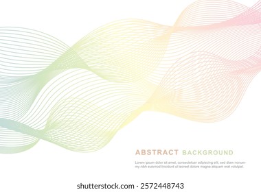  Modern abstract background with flowing lines. Futuristic colorful abstract background. Digital future technology concept.