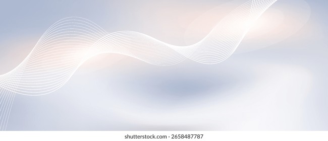 Modern abstract background with flowing lines. Digital future technology concept. vector illustration.