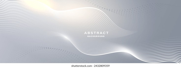 Modern abstract background with flowing particles. Digital future technology concept. vector illustration.