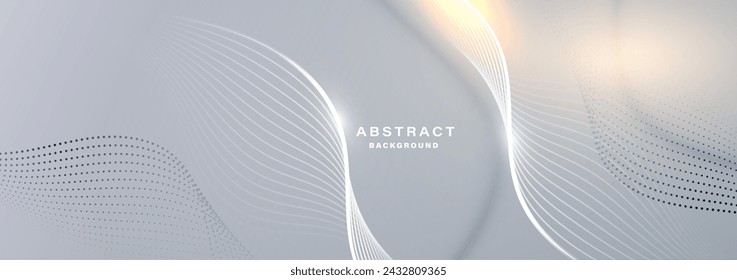 Moderner abstrakter Hintergrund mit fließenden Partikeln. Konzept der digitalen Zukunftstechnologie. Vektor-Illustration.