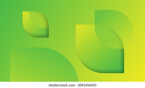 Modern Abstract Background with Fluid Liquid Wave Element and Vibrant Yellow Green Gradient Color	