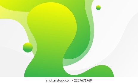 Modern Abstract Background with Fluid Liquid Waves Vibrant Yellow Green Color