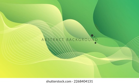 Modern Abstract Background Fluid Liquid Wave Lines and Yellow Green Gradient Color