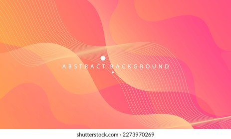 Fondo de fondo abstracto moderno Fluido Líneas de onda líquidas y color de gradiente naranja rojo