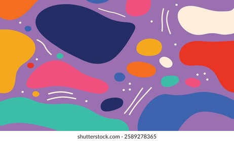 Modern abstract background with fluid organic shapes and bright colors. Perfect for graphic design, branding, web design, social media, posters, digital art, and creative visual projects.