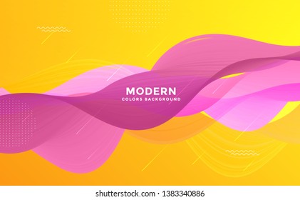 Modern abstract background. Fluid shape, wavy, dynamic shape composition, gradient color. Template Design.- Vector