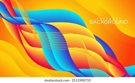 Fondo abstracto moderno con Formas fluidas y líneas coloridas insignias Elementos gráficos. Ilustración vectorial