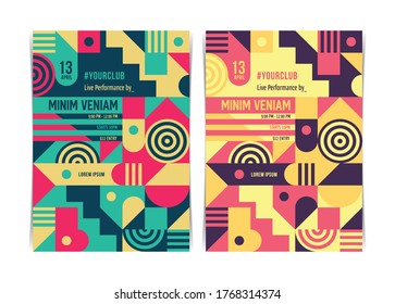 Modern Abstract Background Flyers Template with Geometric Shapes. Vector illustration.