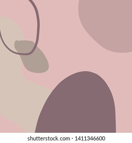 Modern abstract background with freehand geometric pastel colors shapes. Design for Decor art print, card, poster, social media content. 