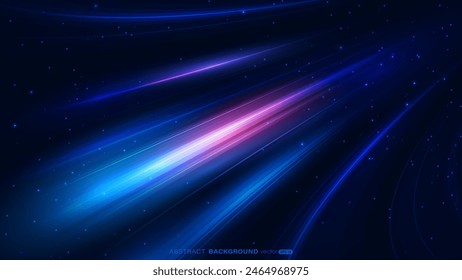 Modern abstract background. Futuristic dynamic speed motion with glitter light effect. Vector illustration