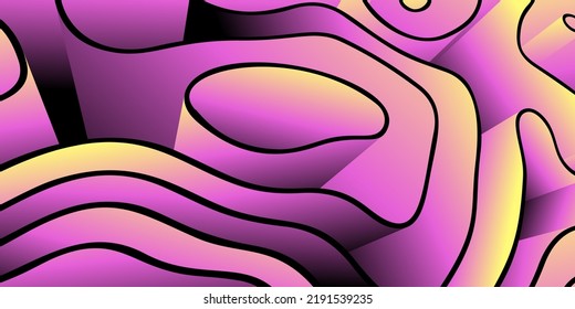 Modern abstract background. Futuristic waves as presentation wallpaper. Gradient wavy labyrinth for flyers, posters. Vector.