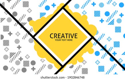 Modern abstract background with geometric elements and bold lines. Bright yellow center with space for text, banner designs, ads, posters and digital presentations.