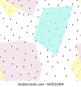 Modern abstract background with geometric seamless pattern. Brush strokes. Stylish trendy fabric.